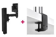 Atdec AWMS-4640 Single 460mm Monitor Arm + 400mm Post / 12kg (26.5lb) Flat Screen, 10kg (22lb) Curved Screen + F Clamp Desk Fixing, Black AWMS-4640-F-B