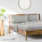 Ardor King Single Bed Fitted Sheet Set Silver 1000TC Cotton Rich w/ Pillowcase
