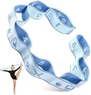 OUDQFCJ Yoga Strap, Washable, High Stretchy Yoga Stretch with 8 Loops, Easy to Carry Exercise Strap, Ideal for Hot Yoga