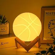 [Balkwan] Basketball Night Light for Boys 16 Colors Changing Sport Moon Lamp for Kids Dimmable with Remote Control Home Decor Birthday Gifts for Kids Boy (12cm)