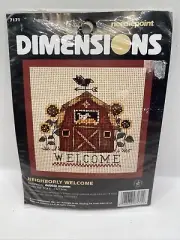 Dimensions NEIGHBORLY WELCOME Needlepoint Kit #7171 Debbie Mumm Vtg 1996
