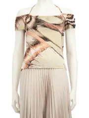 Abstract Pattern Feather Detail Top