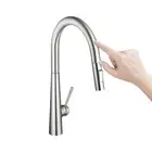 Brushed Pull Out Kitchen Tap Smart Touch Sensor Round Laundry Kitchen