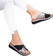 [BBPM] Sandals for Women Summer Big Toe Bone Correction Sandals Toe Corrector Sandals Bunion Corrector Orthotic Sandals with Arch Support Toe Straighten Shoes,Black,EU38/US7