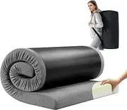 [OGL] Memory Foam Mattress Twin Size Camping Floor Cushion Roll Up Portable Sleeping Travel Mat Thick Bed Couch Pad with Carrying Bag