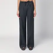 [Loulou Studio] Black wide pants with drawstring 40 FR Black