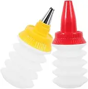 GREENADSCAPE 2sets Fondant Icing Cakes Tools Cake Piping Bottle Set Cookie Decorating Icing Bottles Small Baking Supply 2pcs*2 Random Color