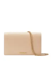 Gucci Logo Plaque Wallet On Chain One size light beige