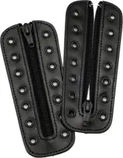 Leather Lace-in Boot Zipper Inserts for All 7 eyelets, Black W/7 Eye