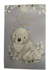Blank Greeting Card - Wombat - Australiana Aussie Wildlife