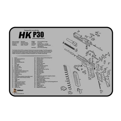 Heckler & Koch VP9SK Gun Cleaning Mat 12x18 Light Grey Large Desk Mat Mouse Pad