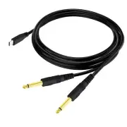 USB C to 1/4" Dual 6.35mm TS Splitter Audio Cable for iPhone MacBook Galaxy Amp