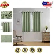 Alluring 52x63 Inch Blackout Curtains - Sage Grommet Panels in Textured Fabric