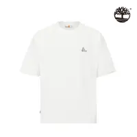在飛比找PChome24h購物優惠-Timberland 中性款米白色刺繡徽標厚磅短袖T恤|A5