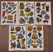 Vintage 1984 Mark 1 Scratch N Sniff Tattoo Sticker Sheets Halloween Skull Pirate