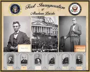 Abraham Lincoln's 1st inauguration showing capital, Lincoln, Hamlin, & Cabinet
