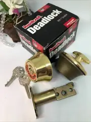 Kwikset Deadlock #660 1" Deadbolt Standard Duty Single Cylinder Polished Brass