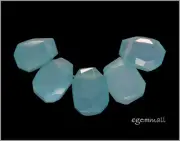 125CT Sea Blue Chalcedony Faceted Nugget Beads A #59052