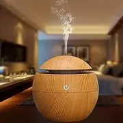 Wooden Cool Mist Humidifier Essential Oil Diffuser Aroma Air Humidifier with Colorful Change for Car, Office, Babies, Home, Room