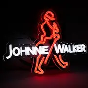 WonderfulLife Scotch Whisky Neon Sign for Johnnie Walker in Bar Pub Man Cave,Bright Orange and White Led Light Suitable for Garage Decor or Business Display,5V USB Powered Easy Hanging.