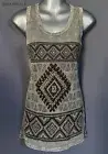 New VOCAL Womens PLUS SIZE CRYSTAL OLIVE STUDDED AZTEC TANK TOP SHIRT 1X 2X