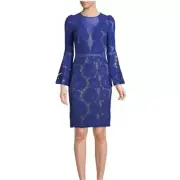 NWT Tadashi Shoji Olivier Lace Guipure Floral Dress in Royal Blue Sz 10 $400