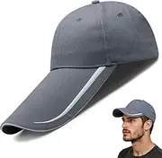 [Comebachome] Long Brim Baseball Cap, Adjustable Cotton Baseball Hat, Sun Protection Golf Hat for Women Men Sports Fishing Outdoor Grey Blue
