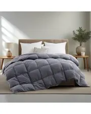 Unikome All-Season Medium Warmth Solid Pattern Duvet Insert White Goose Down Feather Comforter