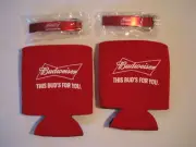 NEW-OLD TWO BUD & BURGERS BUDWEISER THIS BUDS FOR YOU KOOZIE & BOTTLE OPENERS