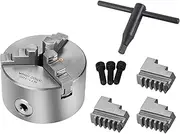 XTevu Lathe Chuck, 4-Inch 3-Jaw Chuck with Self Centering Chuck and Turning Chuck for Metal Lathe Chuck Replacement