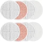 [Zeekech] 8 Pack Mop Pads Replacement Compatible with Bissell Spinwave 2124, 2039A, 2307, 23157, 23159, 20393, 20399 Hard Floor Spin Mop, 2 Soft Pads, 4 Scrubby Pads, 2 Heavy Scrub Pads