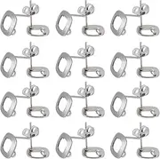 SUNNYCLUE 1 Box 50 Sets Geometric Stud Earrings 304 Stainless Steel Earring Studs Earring Post with Hole Rhombus Stud Earring Findings for Jewellery Making Accessories Women DIY Dangle Earrings