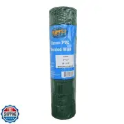 Green PVC Coated Welded Wire Mesh Garden Economy Fence 24 Inch x 25 Foot-3 In