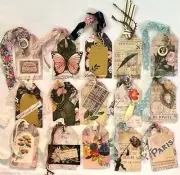 15 Tags Bookmarks Junk Journal Scrapbook EMBELLISHED Scrappy Layered Cardstock