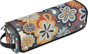 [sanluoli] Hair Tools Travel Bag and Heat Resistant Mat Dustproof Travel Hair Straightener Bag Floral Psychedelic Mid Century Modern