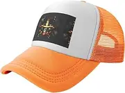[MDATT] Pirate Flags Mesh Baseball Cap Adjustable Twill Bulk with Ponytail Hole Washed Dad Hat for Men Women
