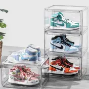 Shoe Storage Box (4pack) Shoes Organizer Auto-Opening White Shoe-shelf Home Furn