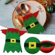 Christmas Mini Fork Cutlery Bag Tableware Kitchen Decoration Table Decor Set New