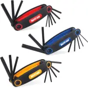 25 Piece Folding Allen Wrench Set, SAE, Metric, Torx Set, Chrome Vanadium Steel,