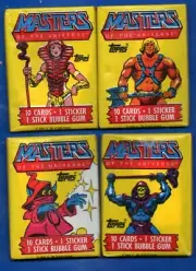 VINTAGE 4 Sealed Wax PACKS OF 1984 TOPPS MASTERS OF THE UNIVERSE Trading Cards