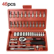 Wrench Set 46 Pcs Tool Kit For Car Tool Screwdriver And Bit Ratchet Torque More