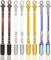 8Pcs Mini Spoon Mini Shovel Metal Medicine Spoon Shovel Spice Spoon Mini Dry Herbs Powder Scoop Small Spoons for Spice Jars Small Salt Spoon Pendant Necklace Ring Spoon (Multicolor)