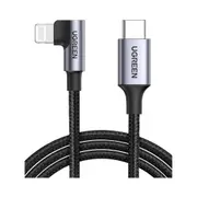 UGREEN 90 Degree Angle USB-C Male to Lightning 60W Braided Cable 2m