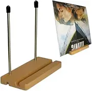 Vinyl Record Storage Holder Album Display Stand Record Organizer, Fits 7” and 12” Records or LPs - Display Singles in Stylish Modern Portable Record Stand - for Phone holder, tablet holder - Solid Wood