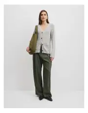 [Country Road] Relaxed Knit Cardigan in Light Grey Marle