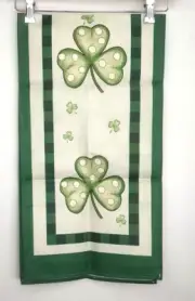 St Patty's Day Artoid Mode 13" x 48" Green Shamrocks Green Boarder Table Runner