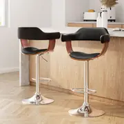 2x Artiss Wooden Bar Stools Kitchen Dining Chairs Bar Stool