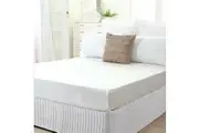 King Single White Quilted Bed Valance