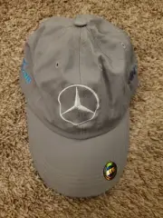 Mercedes-Benz Logo Winward Racing Team Gray Adjustable Strap Hat NEW NEVER WORN