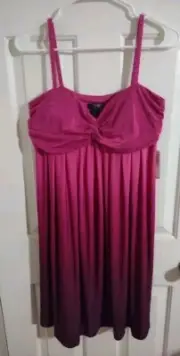 Bisou Bisou Lilac /Purple Pull Over Flowy Knee Dress Sz 14 70$Rv